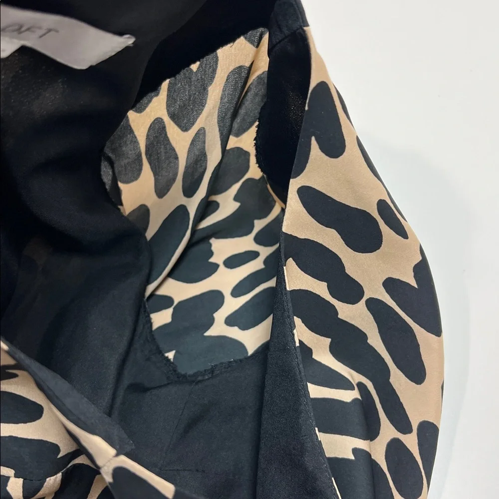 LOFT Black and Tan Patterned Sheath Dress - Picture 9 of 16